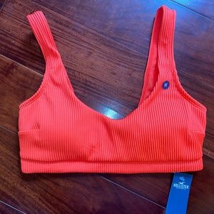 Ribbed scoop bikini top